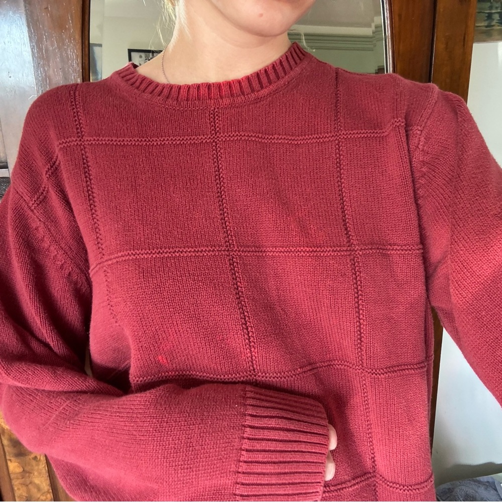 Cozy Women's Crewneck Sweater in Deep Red